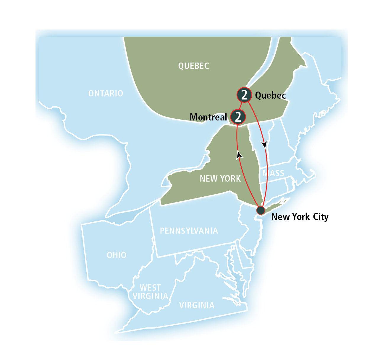 voyage train quebec new york