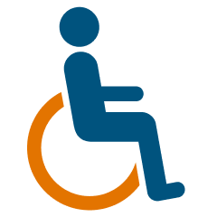 Accessibility symbol of person in wheelchair 