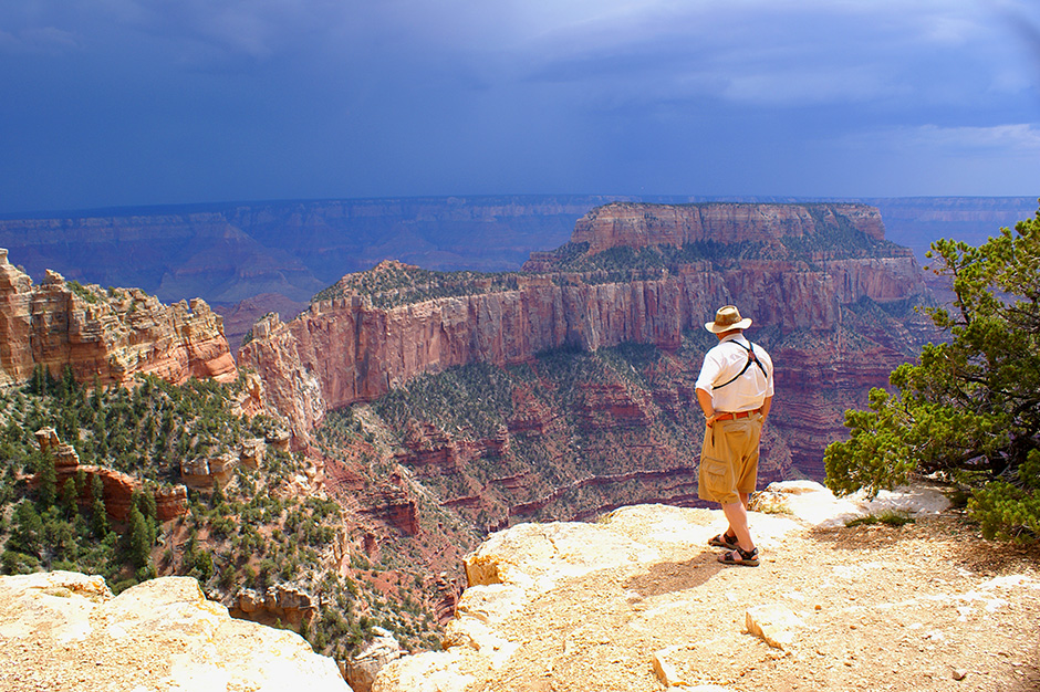 Man overlooking the Grand Canyon