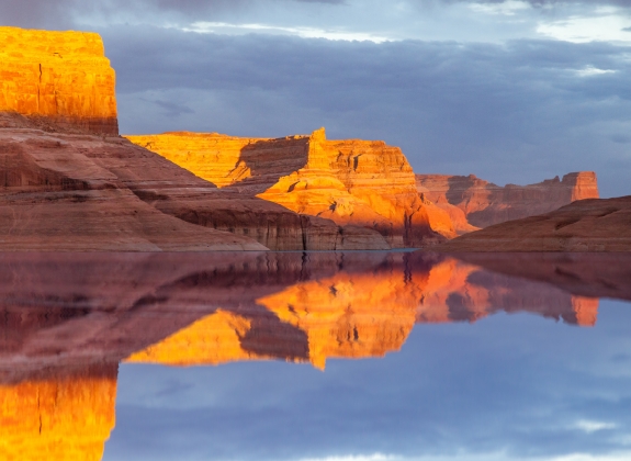 Reflection on Lake Powell in Glen Canyon National Recreation Area, Utah