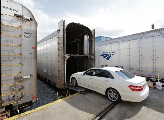 Loading Cars onto the Auto Train