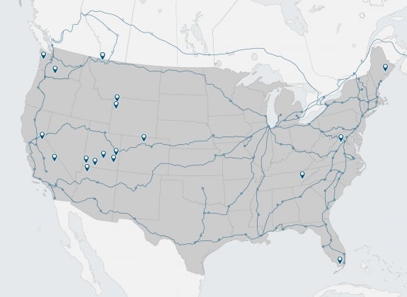 region map of National Parks