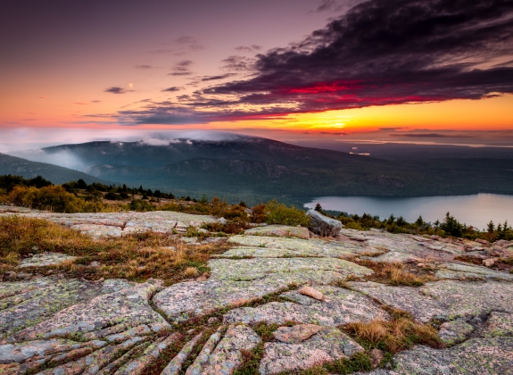 Sunset in Acadia national park, cadillac mountain