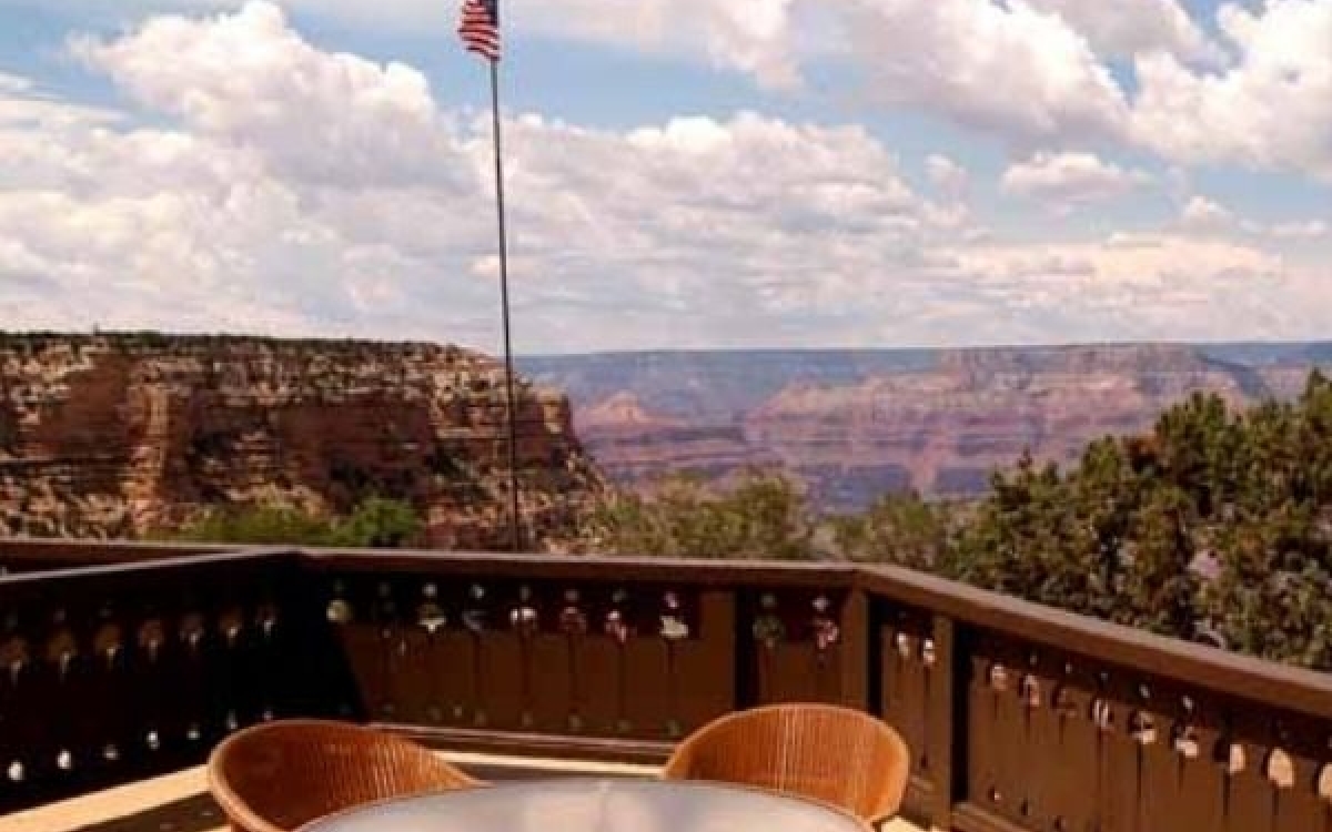 Balcony room view at the El Tovar Hotel Grand Canyon, AZ