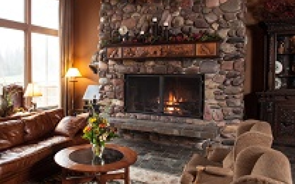 Grouse Mountain Lodge, MT, fireplace