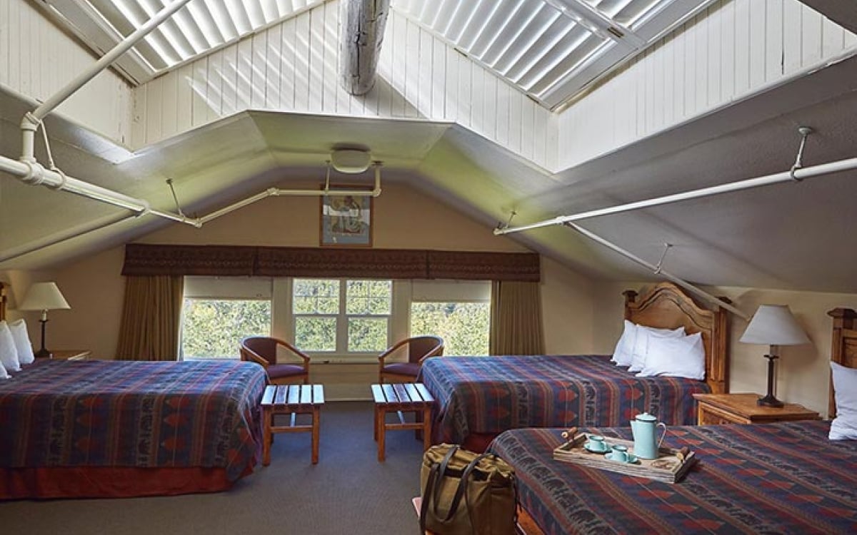 main lodge family rooms at glacier park lodge, montana