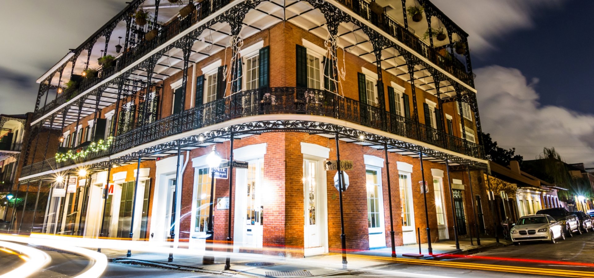 Downtown French Quarters New Orleans, Louisiana at Night