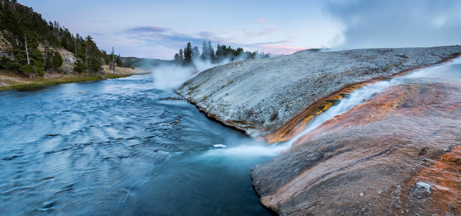 Midway Geyser Basin in Yellowstone National Park, USA