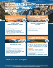 National Parks by Rail Flyer for travel agents