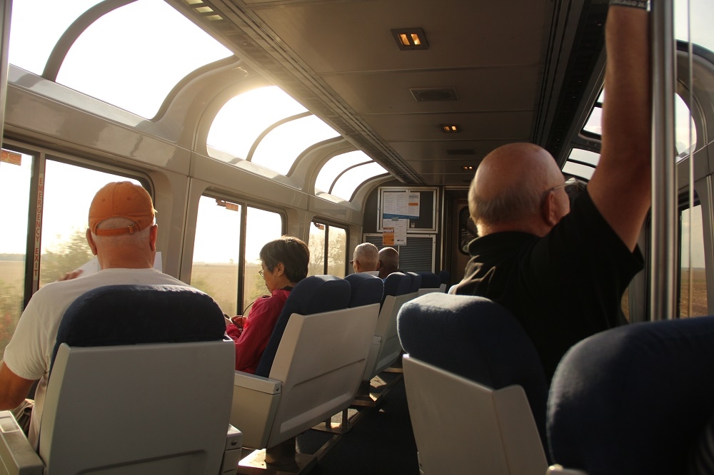 Obervation car onboard California Zephyr train