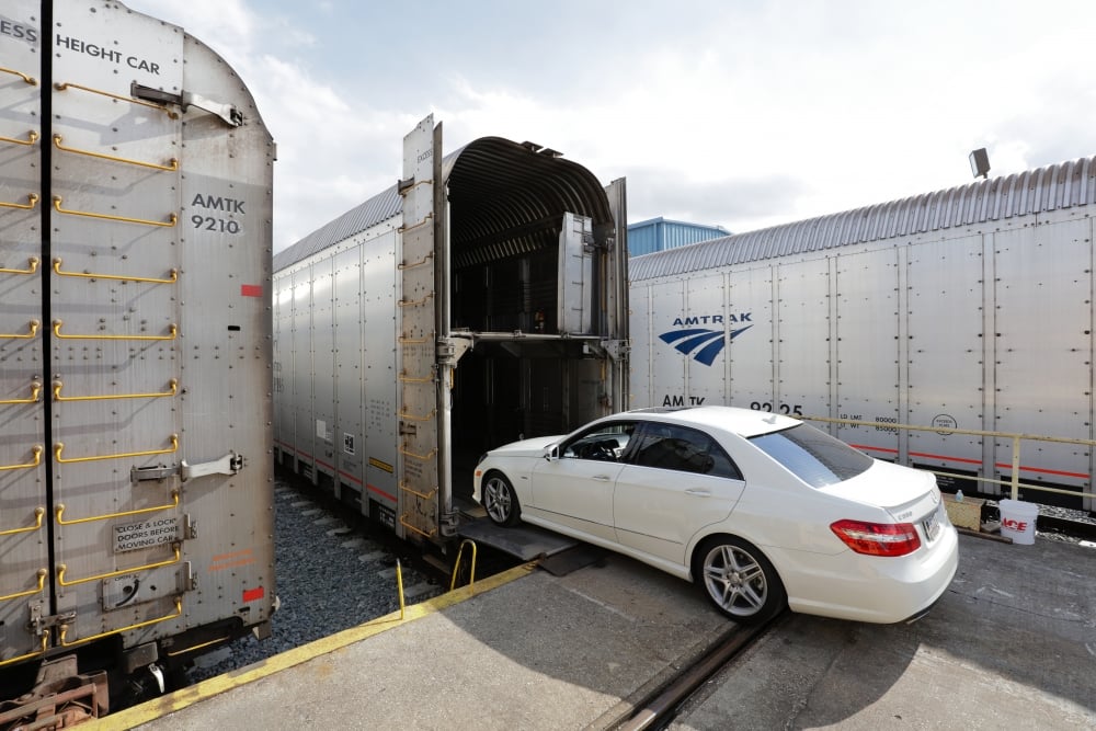 Loading Cars onto the Auto Train