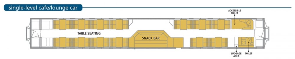 Amtrak's single level lounge car diagram Amtrak's single level lounge car diagram