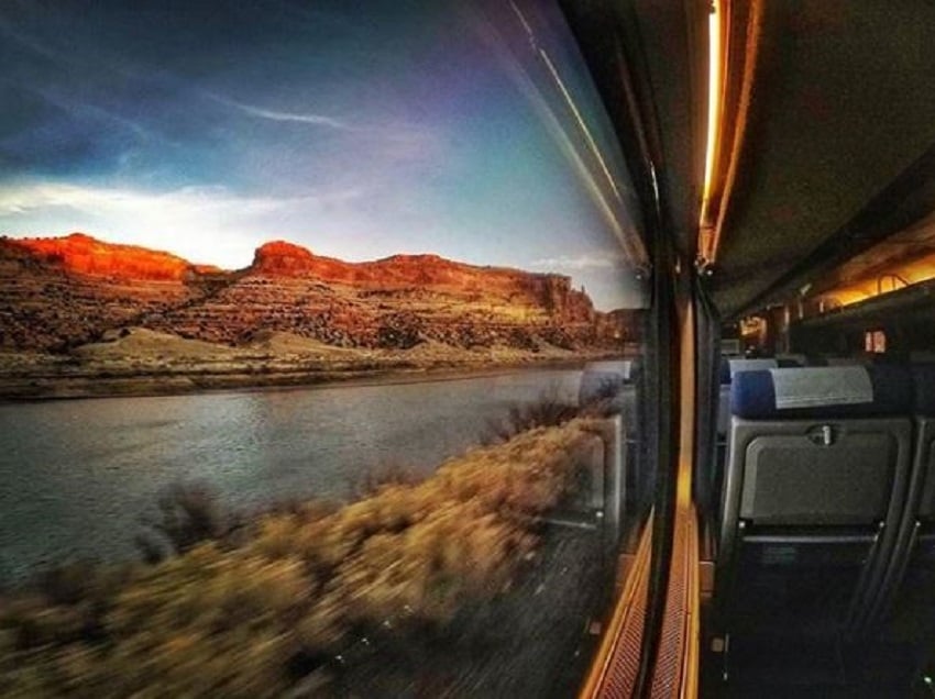 Amtrak traversing through Utah